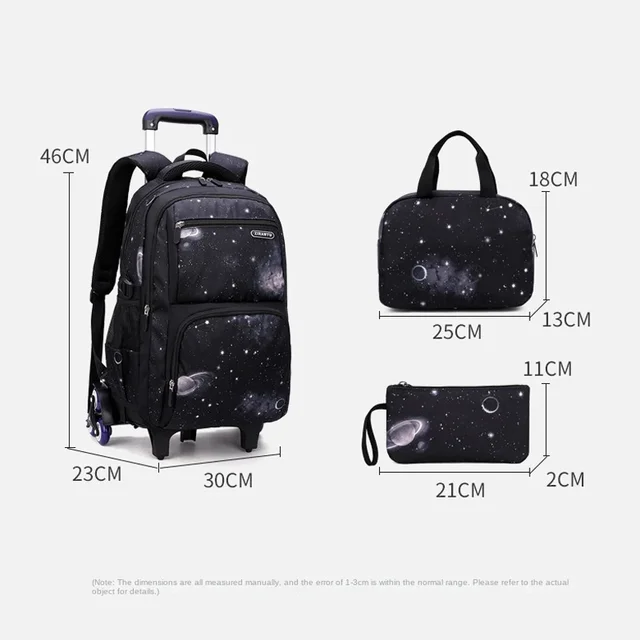 Rolling School Backpack with Wheels and Lunch Bag – view 6