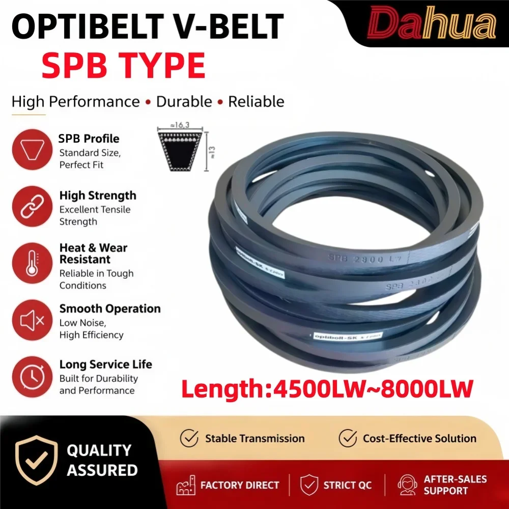Original Optibelt SPB Keilriemen 4500LW-8000LW Öl- und hitzebeständiger Hochleistungs-Industrie-Antriebsriemen für Motoren