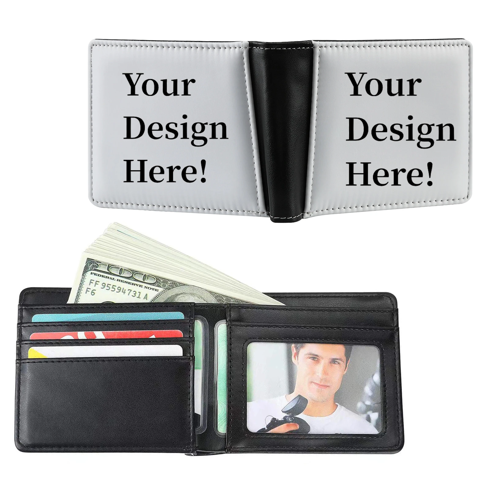 

Кошелек из искусственной кожи с отделением для фото, с возможностью нанесения собственного логотипа, многофункциональный держатель для карт, креативный кошелек для денег, подарок для мужчин и женщин