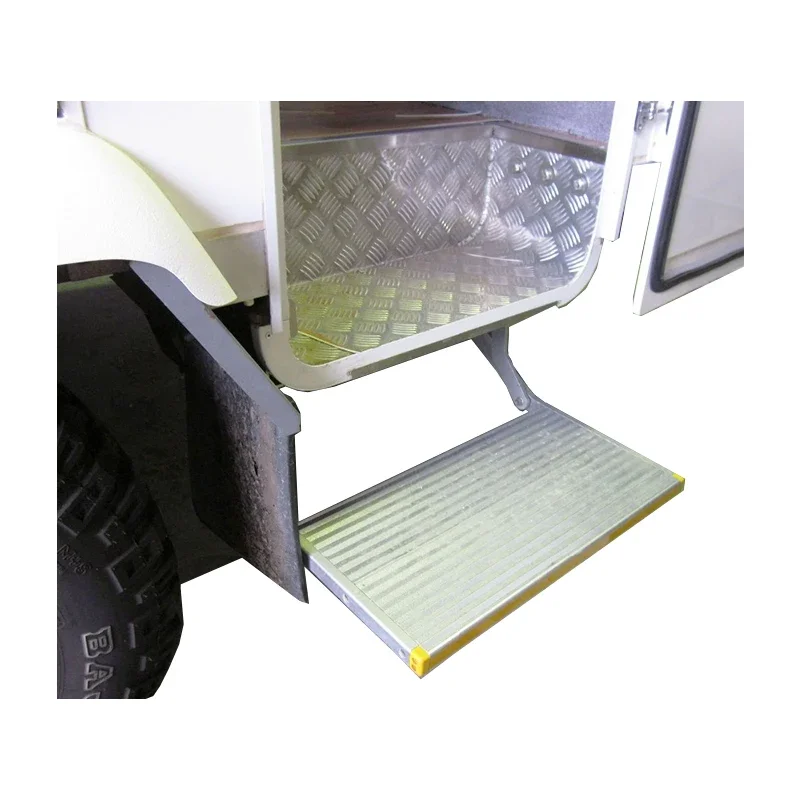 RV RV Truck Manual Folding Steps Aluminum Trailer Camper Side Steps Load Capacity 200 kg with Light Emitting Diode Light