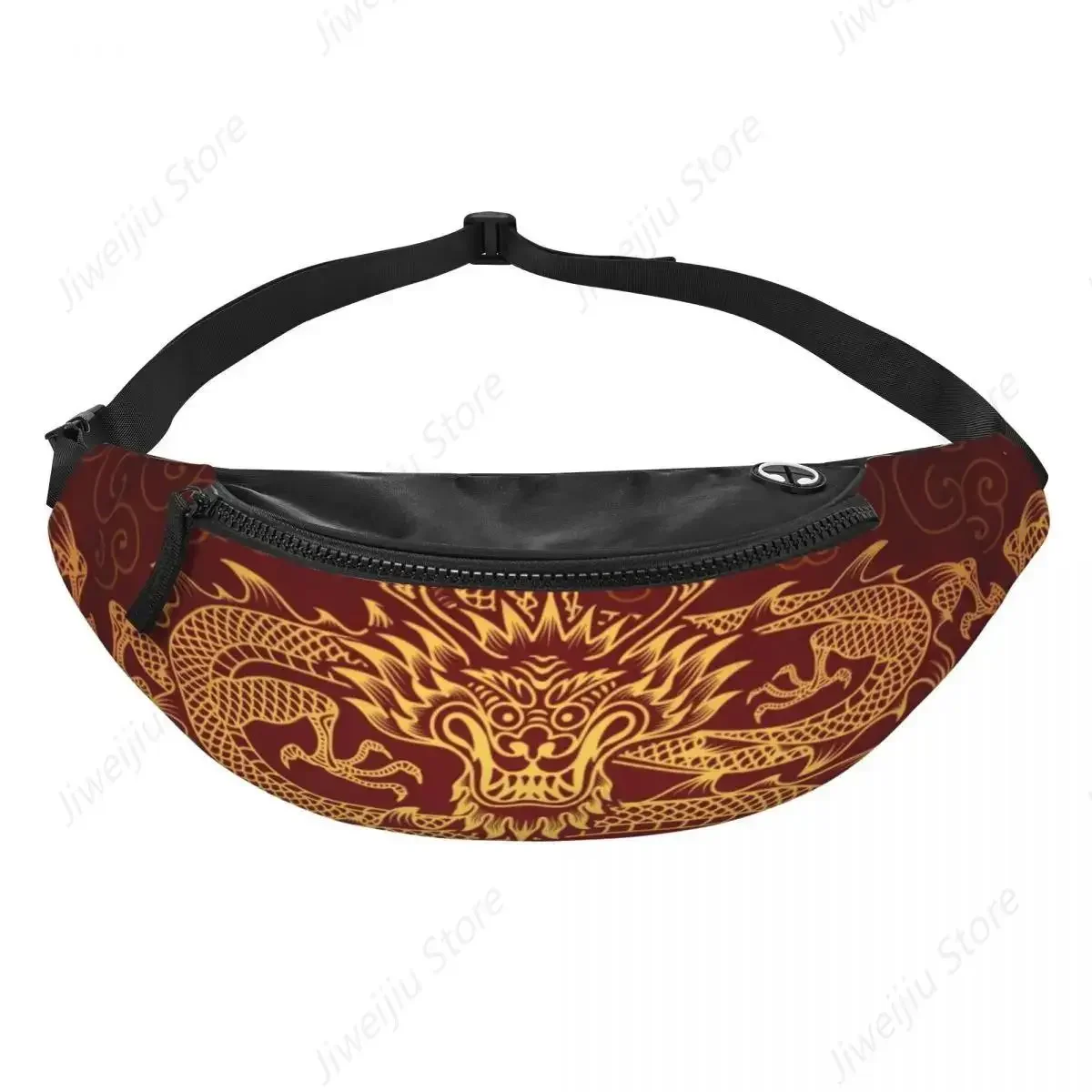 Dragon Totem Asian Style Fanny Pack Women Men Chinese Oriental Mythical Crossbody Waist Bag for Camping Biking Phone Money Pouch