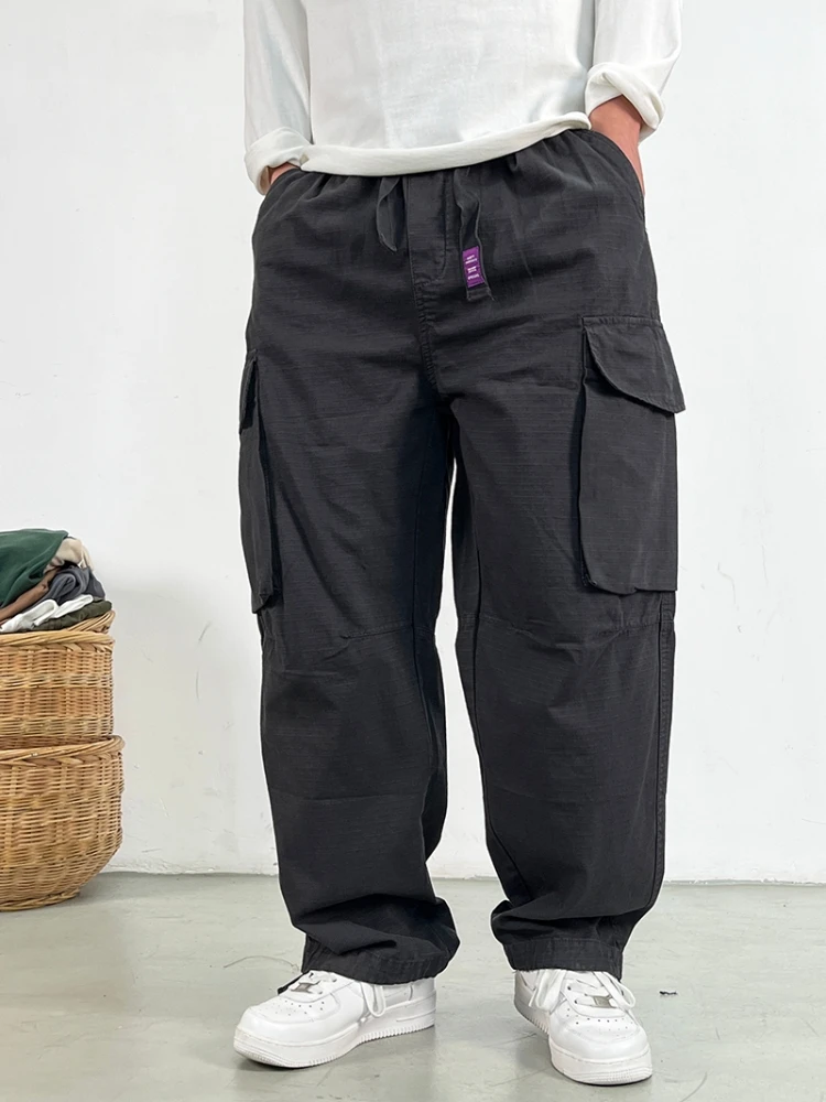 Japanese Streetwear High Quality Khaki Cargo Pants Harajuku Plus Size Casual Work Pants For Men Vintage Baggy Trousers Male