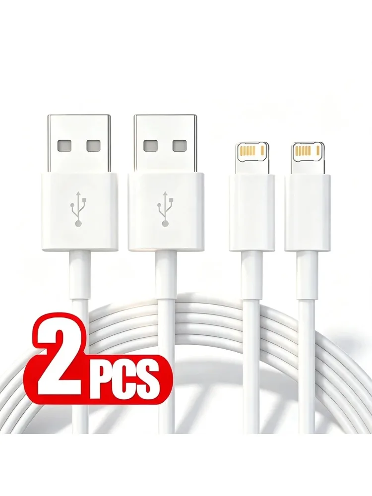 2 sztuki 1-metrowego kabla szybkiego ładowania do iPhone X XR XS Max 11 12 13 Mini 14 Pro Max 6S 7 8 14 Plus USB-A, szybkie ładowanie i przesyłanie danych. — 2