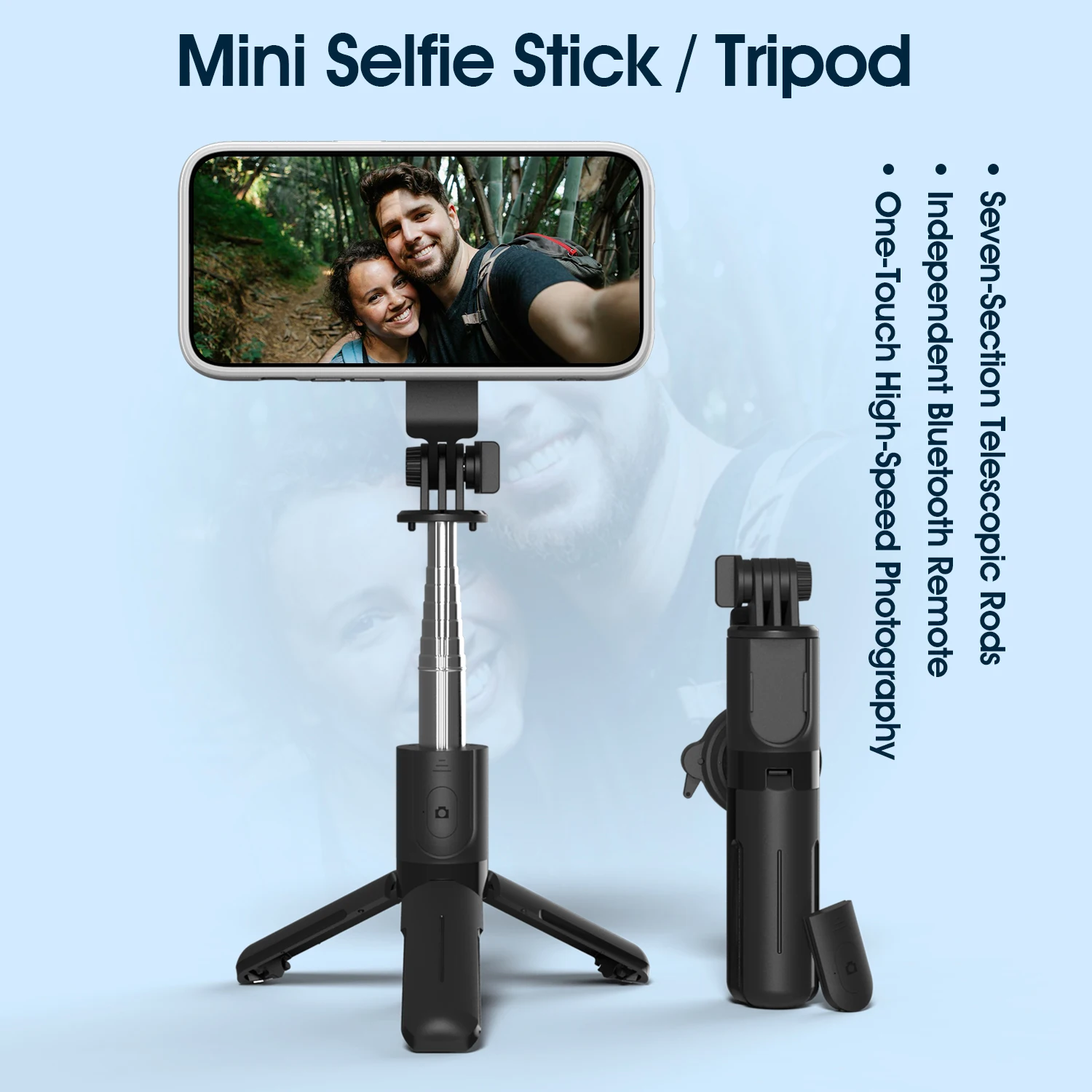 Extended Version Wireless Bluetooth Selfie Stick Foldable Tripod.for Android/IOS.for iPhone Mobile Phone Tiktok Live Streaming