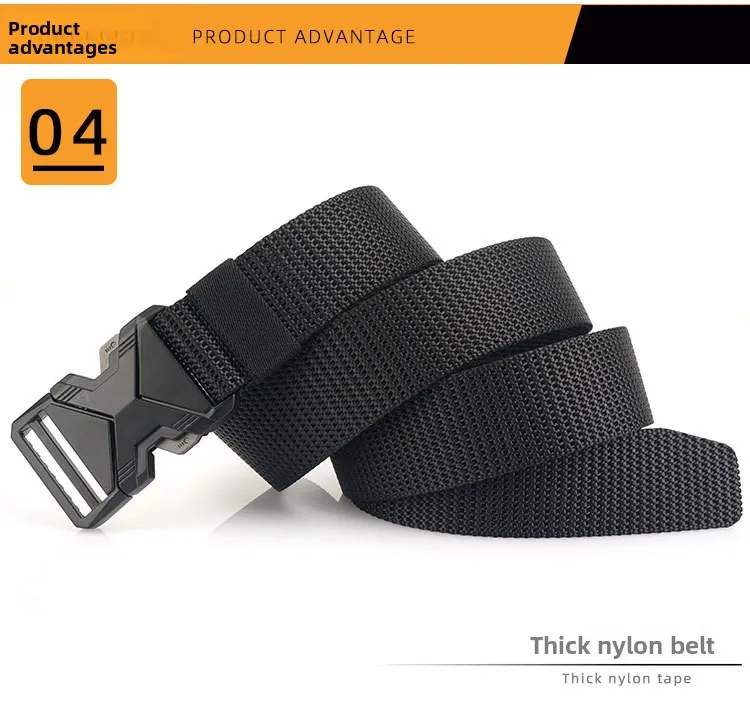Herren-Taktikgürtel aus Nylon-Canvas, leicht, vielseitig einsetzbar, militärischer Herren-Gürtel, verstellbar, mit Schnellverschluss, Sportgürtel, 125 cm. – Detail 9