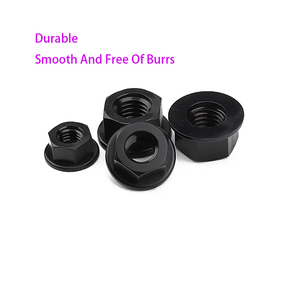 DIN6923 High-quality Black Nylon Hexagonal Flange Lock Nut M3 M4 M5 M6 M8 M10 M12