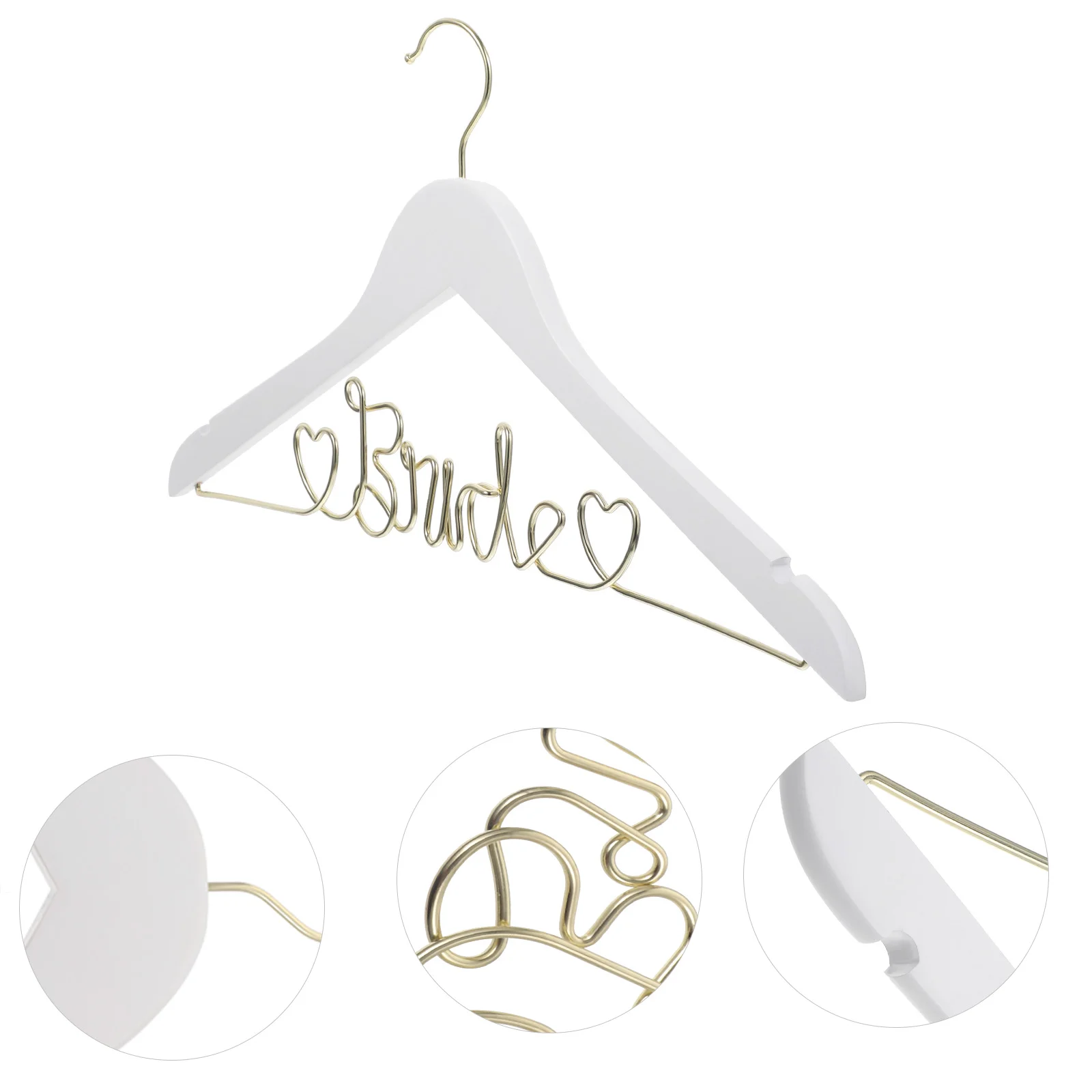 

Bridal Hanger Wedding White Hangers Anti-skid Dress Skirt Bride Wooden Wire Wardrobe