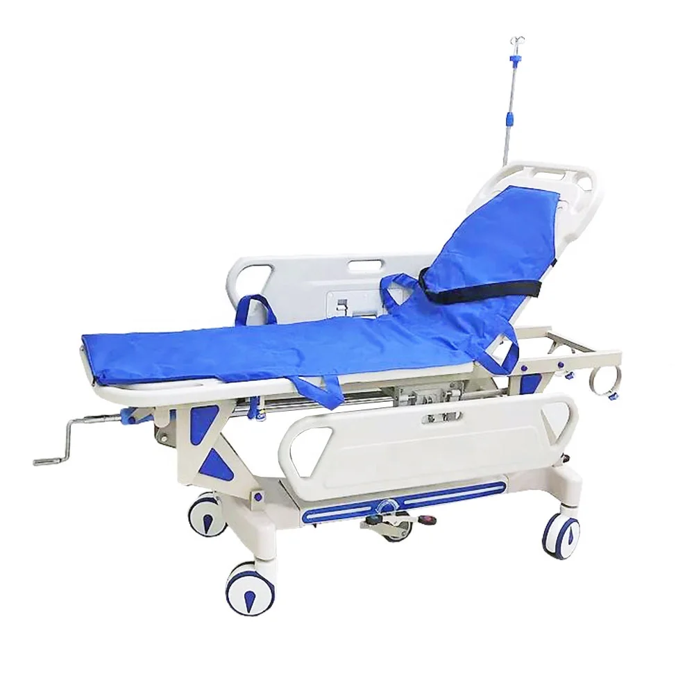 

Hospital Medical Manual Stretcher Patient Transfer Trolley Medical Transport Bed