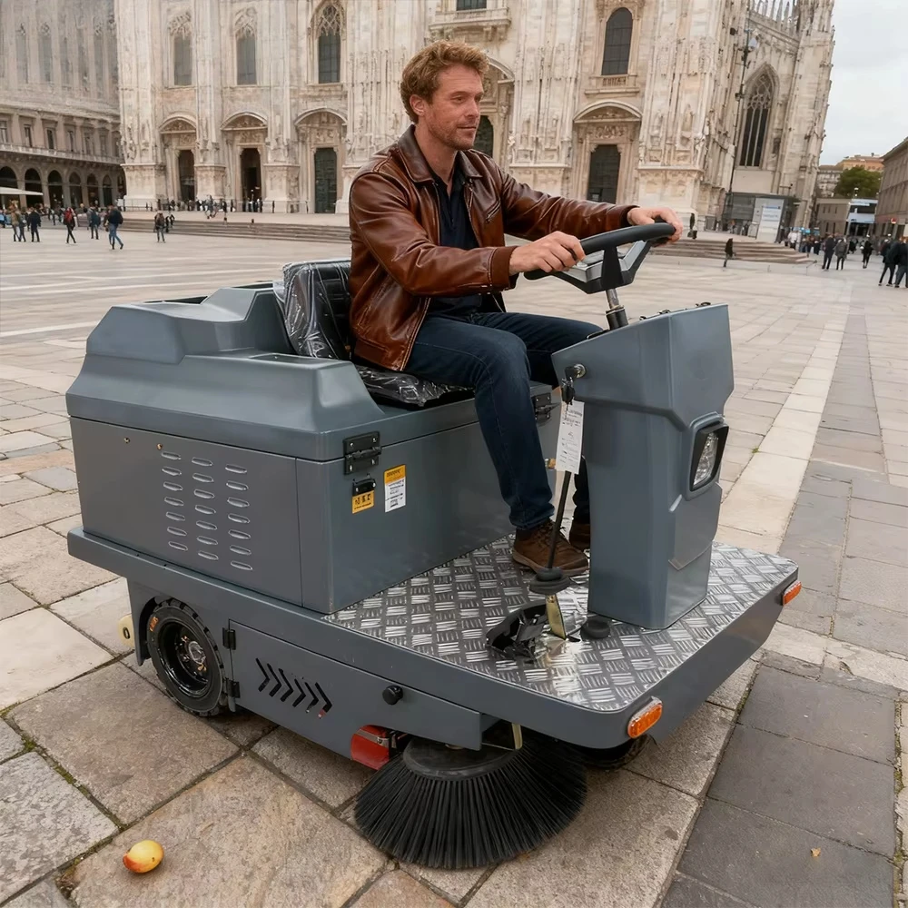 Commercial Road Sweeper Rotary Brush Road Sweeper Rechargeable Clean Sweepingr Full Closed Sweeper Cleaning Machine