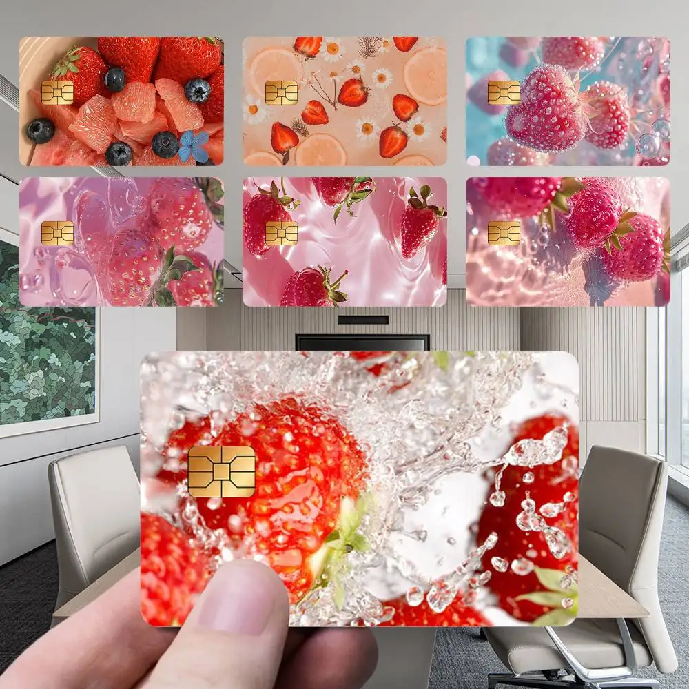 

Cute S-Strawberr Card Stickers New Cartoon Card Debit Bank Charge Card Bus Metro Waterproof Sticker Decal Decoration