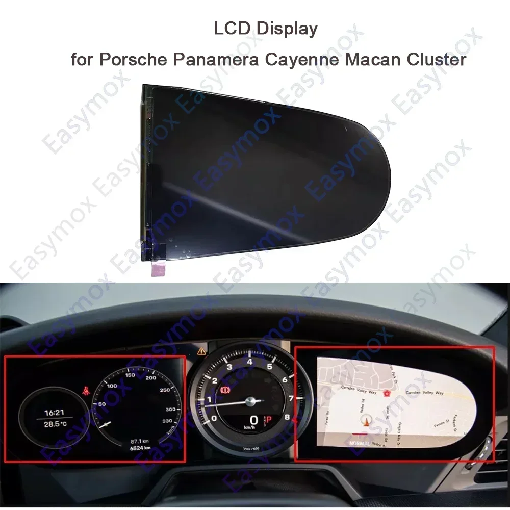 Substituição da tela do conjunto do instrumento do painel da exposição do LCD, Porsche Panamera, Cayenne 2017-2023