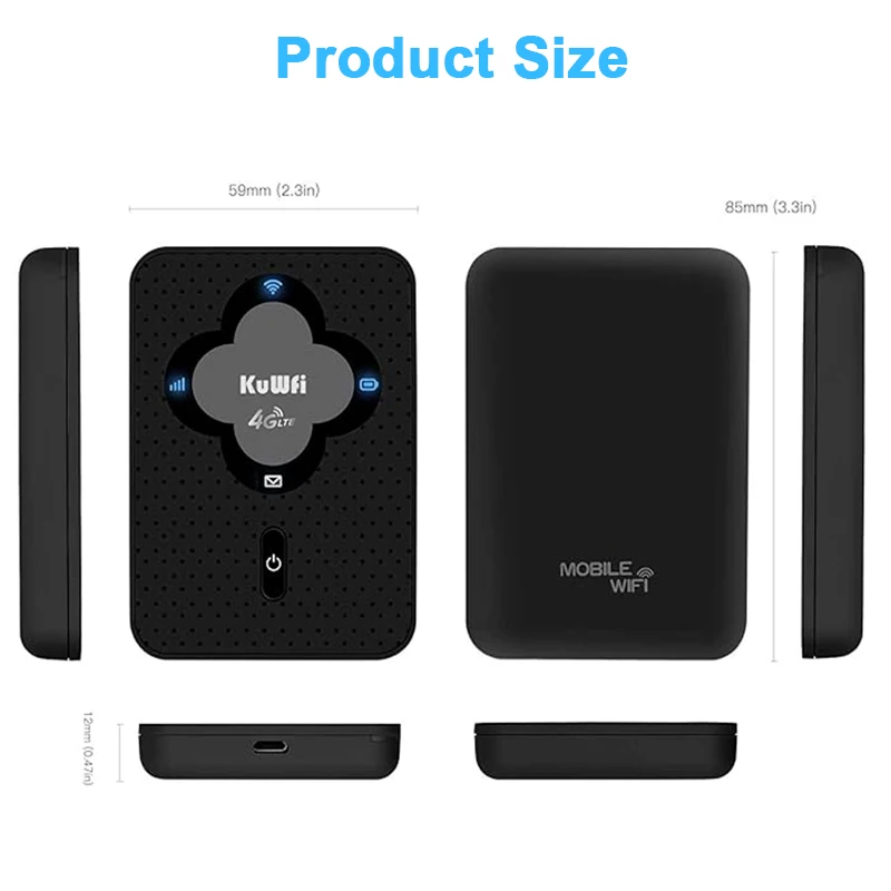 Маршрутизатор KuWFi, 1800 мАч, 4G, LTE, Мбит/с