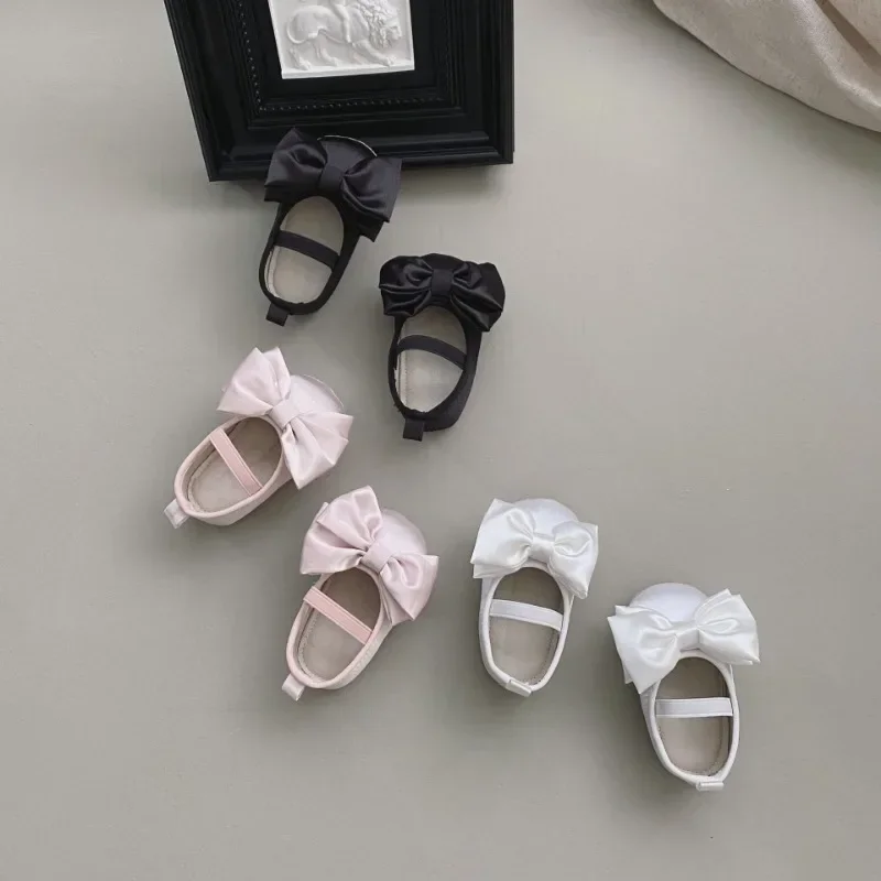 Baby Girls One Piece Shoes Bow Spring Autumn Antiskid Soft Sole Fashion Sweet Outdoor Lovely