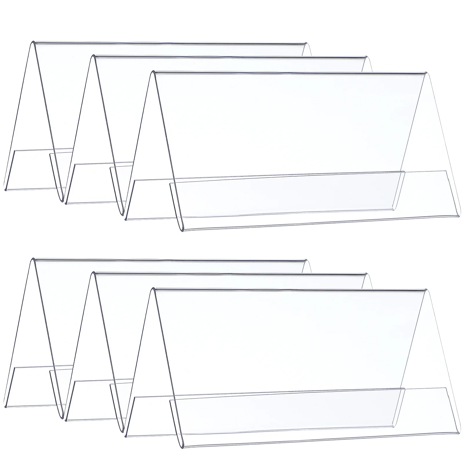 

6Pcs Multi-Function Acrylic Table Signs Blank Seat Cards for Conference Wedding Name Label Display Clear Holder