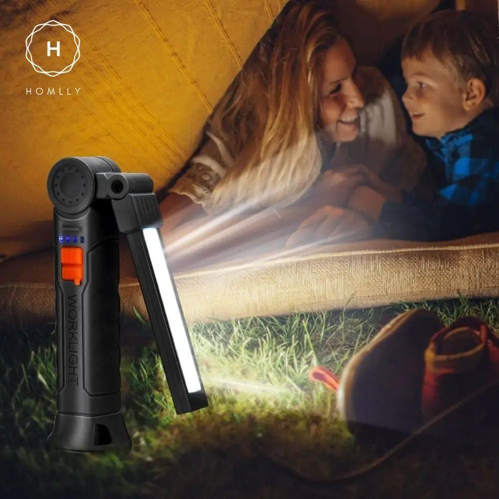 Homlly tragbare magnetische wiederauf ladbare LED-Blitzlicht Taschenlampe mit Grad drehbaren Camping licht wiederauf ladbar