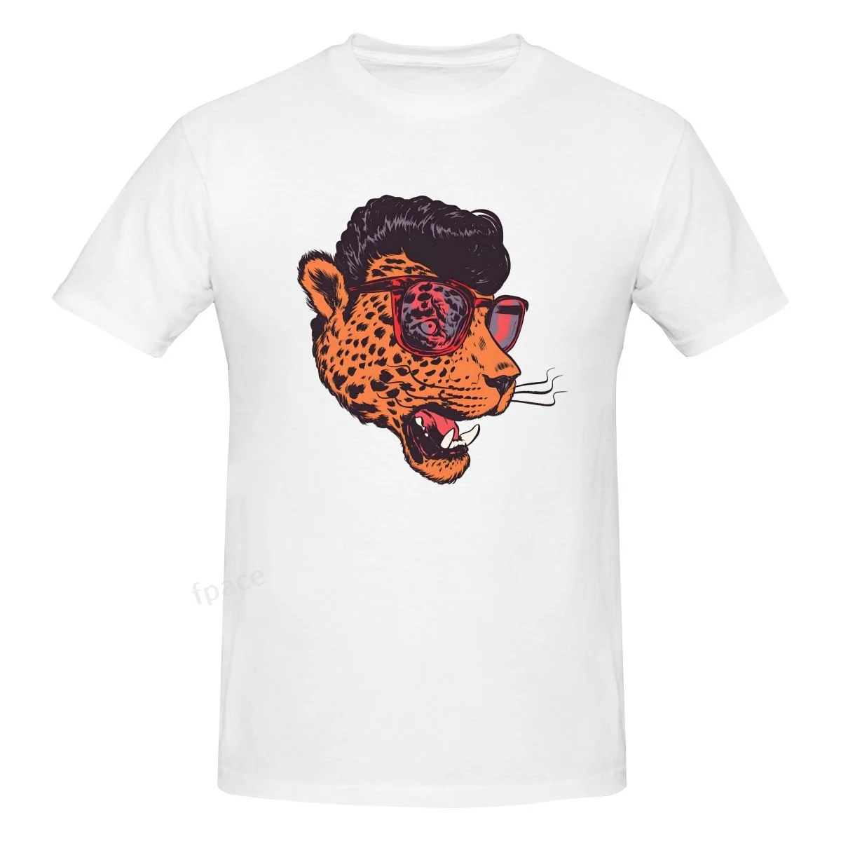 

ANIME FASHION Leopard Casual Cotton Summer Men Clothing Tops Men's Basic Short Sleeve T-Shirt