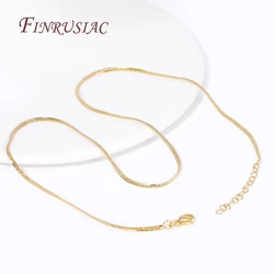 Fashion Blade Snake Chain Necklace 18K Gold Plated Brass Metal Thin Chains For Women Men Jewelry Accessories Findings
