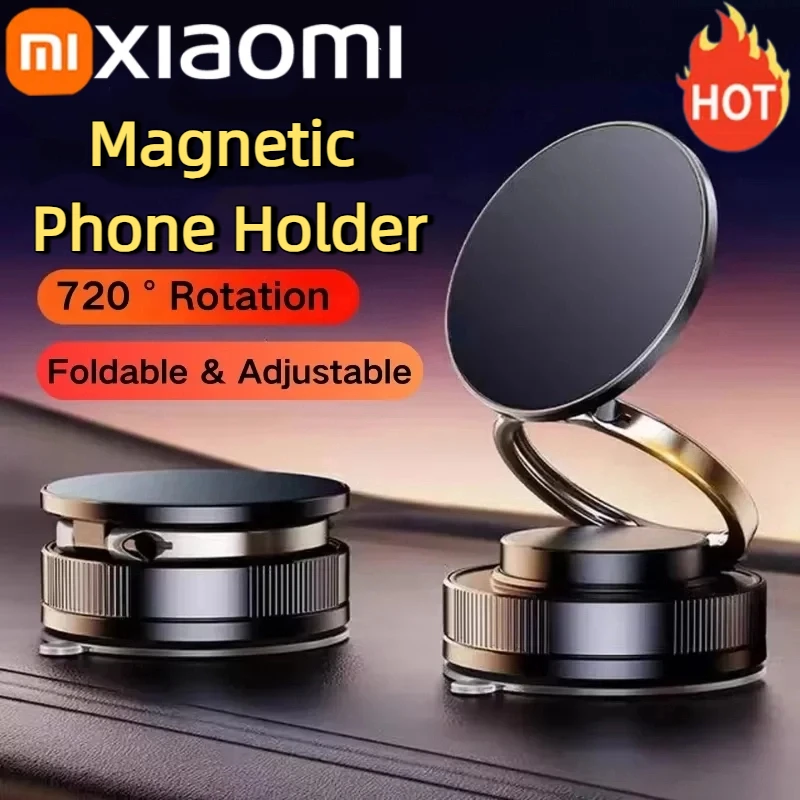 

Вакуумный магнитный кронштейн для телефона Xiaomi, несколько углов 720 ° Регулируемый сильный магнит на присоске, складной автомобильный держатель, навигационная подставка 2025