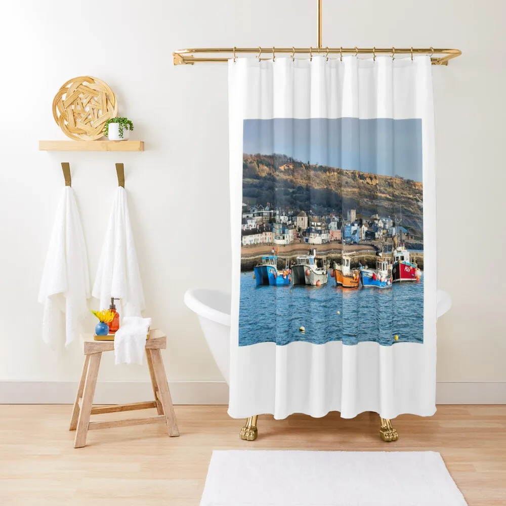 

Quiet Winter Harbour at Lyme Regis Shower Curtain Bathroom And Shower For Shower Bathroom For Curtain