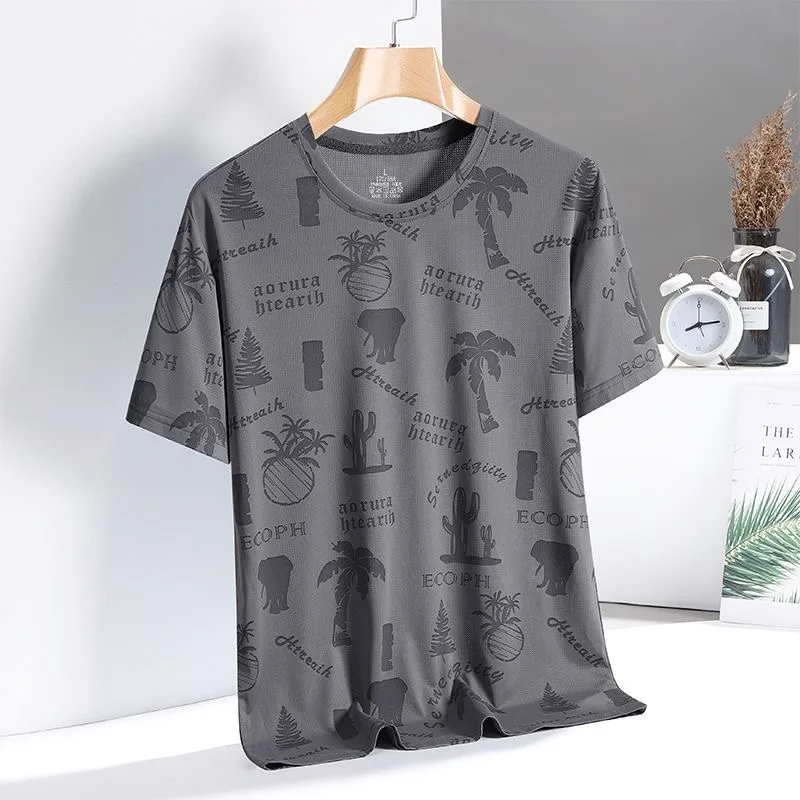 Women's Ice Silk Quick Dry Short Sleeve T-Shirt Summer Fitness Sport Elastic Breathable Top Large Size Body Shirt