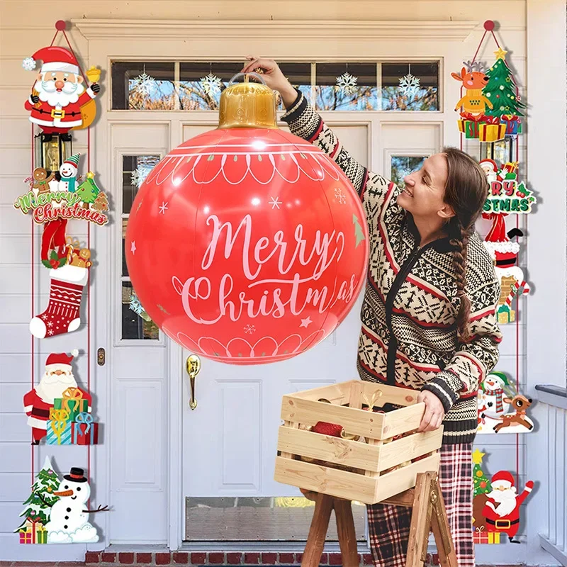 1-5PCS Christmas Inflatable Decoration Ball Outdoor Yard Garden Ornament Holiday Celebration Party Atmosphere Supplies