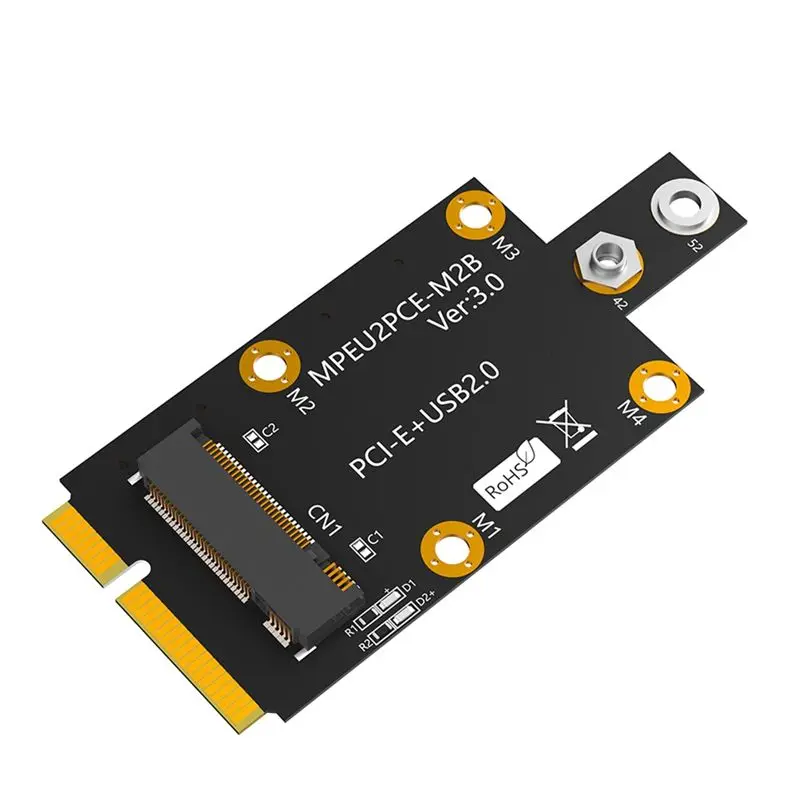 

Адаптер FULL-Mini M.2 Key B на PCI-E с двумя слотами для NANO SIM-карт для модулей 3G/4G/5G, прочный, простой в установке