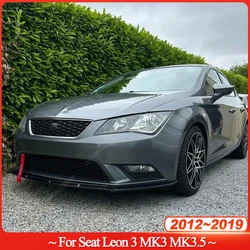 Maxton Style ABS Car Front Bumper Lip Splitter For Seat Leon MK3 MK3.5 2012-2019 Bodykits Tuning Spoiler Gloss Black Accessories