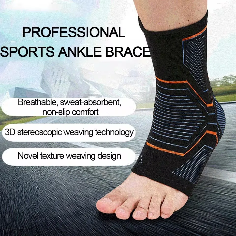 GOBYGO 1Pcs Elastic Knitted Sports Ankle Support Brace Cycling Yoga Basketball Volleyball Foot Joint Ankle Protector Men Women