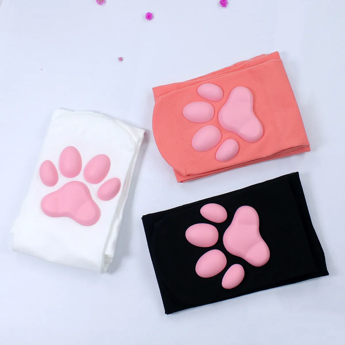 Cat Paw Pad Sock Cute Lolita Thigh High Socks for Adult Children Women Cosplay 3D Kitten Claw Striped Knee Length Socks - view 5
