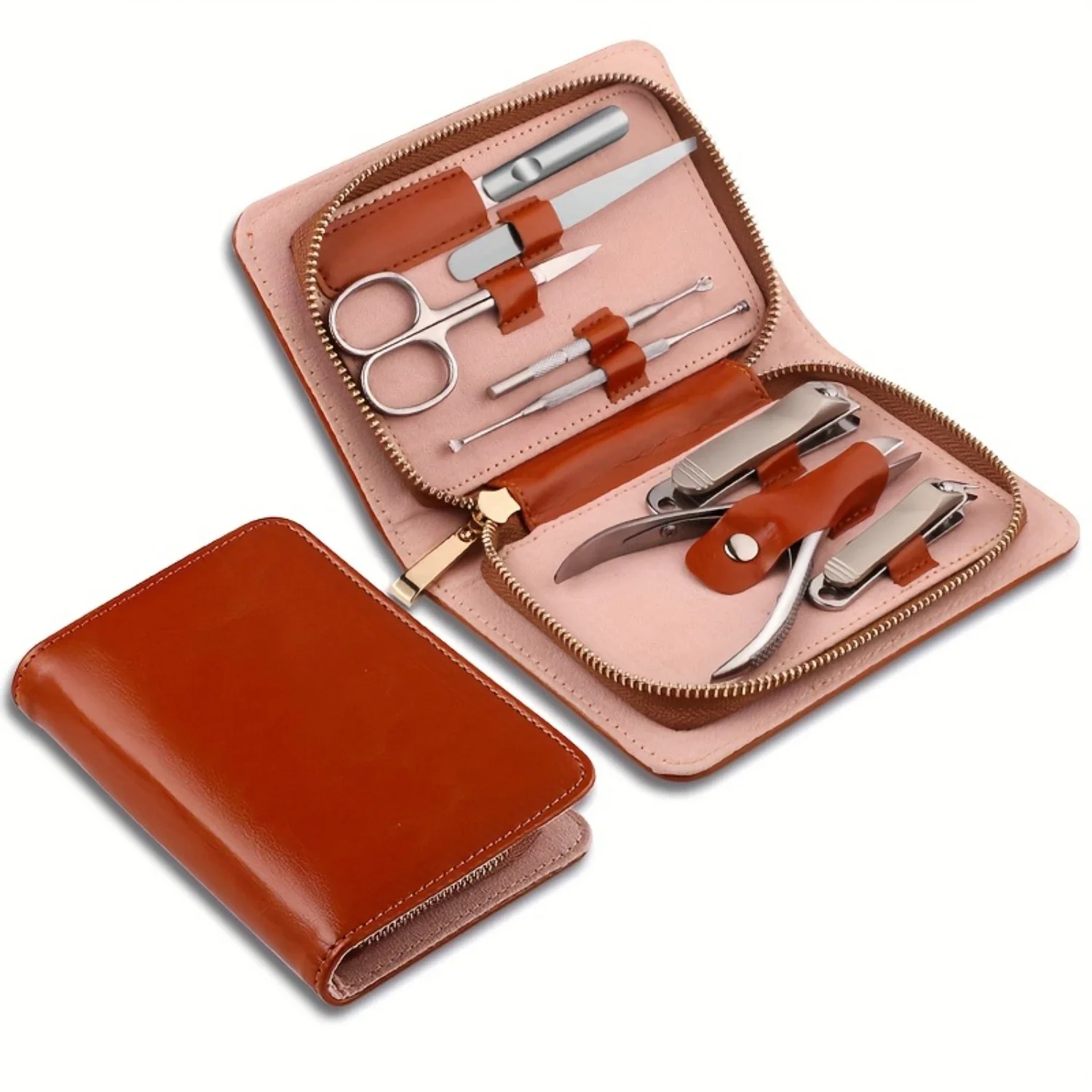 

Manicure & Pedicure Kit - Stainless Steel Nail Clippers, Cuticle Trimmer, Grooming Tools with Travel Case - Odorless, Modern Des