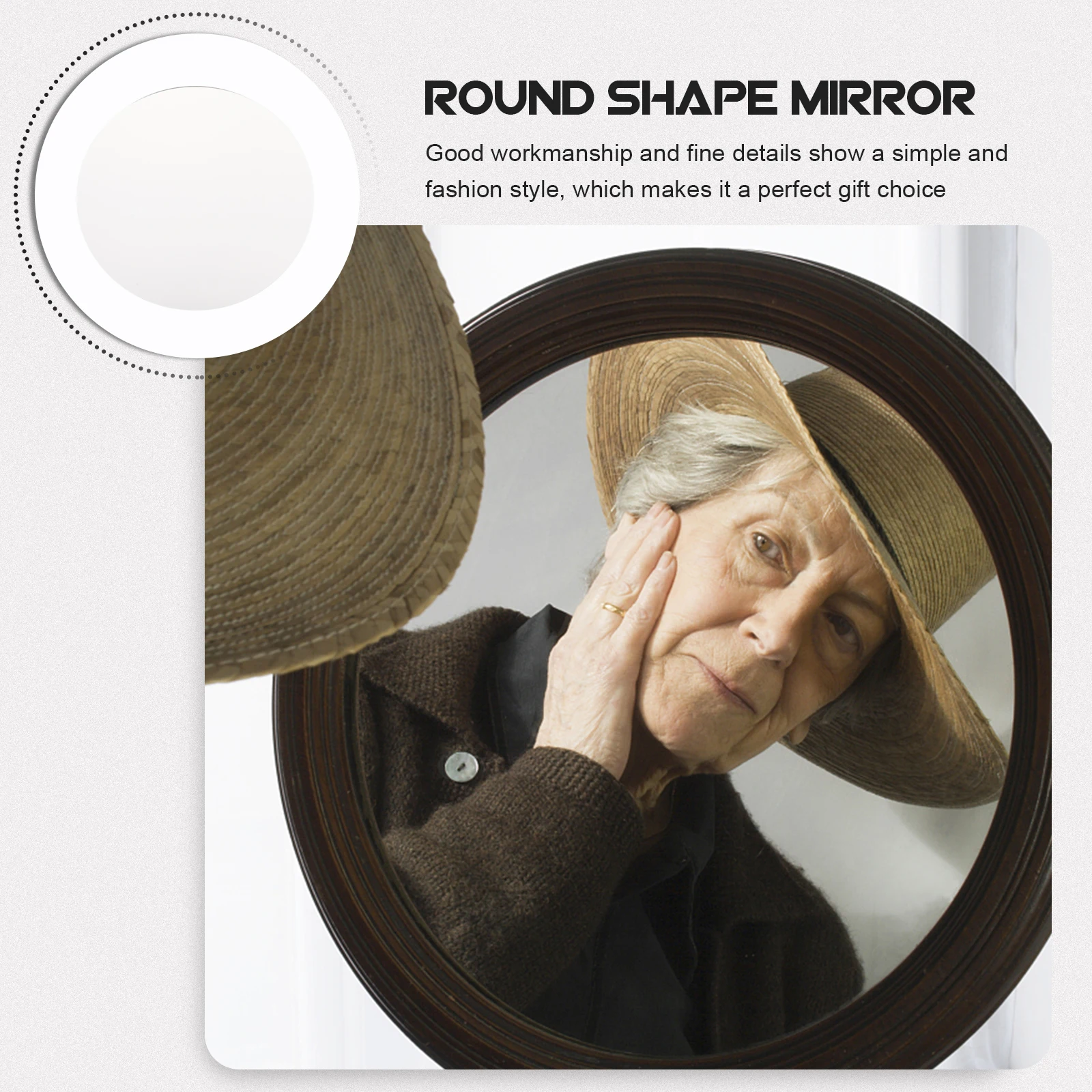 

Round Vanity Mirror Shatterproof Circular Desktop Table Makeup Mirrors Durable Acrylic Sheet DIY Supply Living Room
