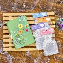 DIY Handmade Dried Flower Bookmark 20pcs PET Transparent Sticker Creative Gift Book Accessories Bottle Stickers Stationery