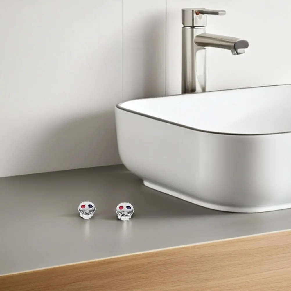 50 قطعة زر المؤشر الساخن البارد: علامات مؤشر مقبض الصنبور لقطع غيار تحديد التنظيم الحراري لصنابير المياه #1