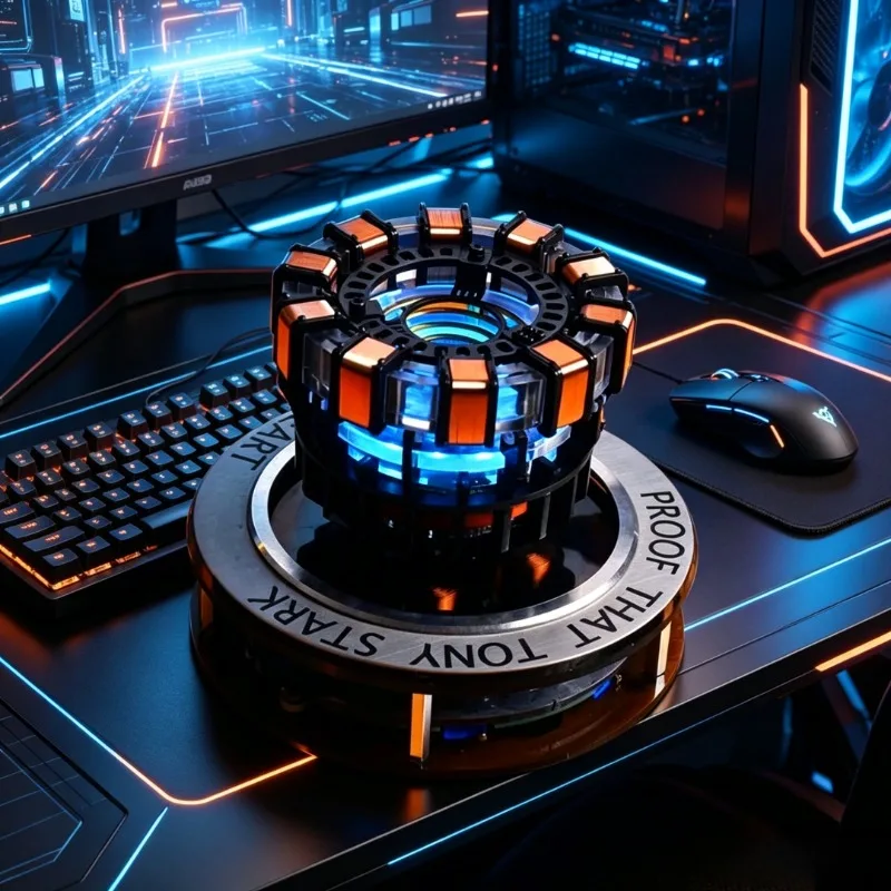 Arc Reactor Floating Reactor Module Levitating 1:1 Scale with LED Lights Simulating Movement Levitation Display Rack Unique Gift
