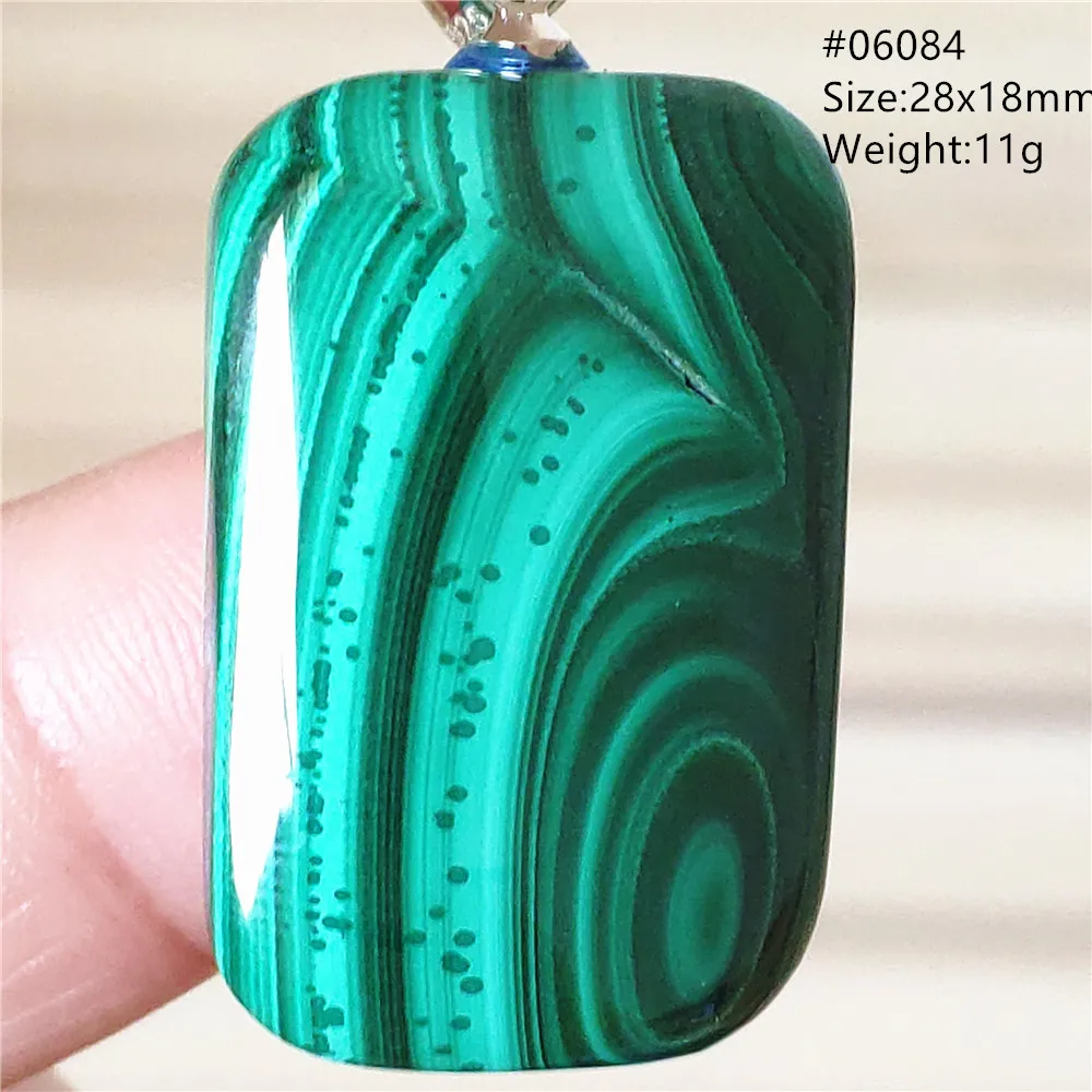 Natural Green Malachite Chrysocolla Pendant Women Men Rectangle Jewelry Bead Malachite Rectangle Necklace AAAAA