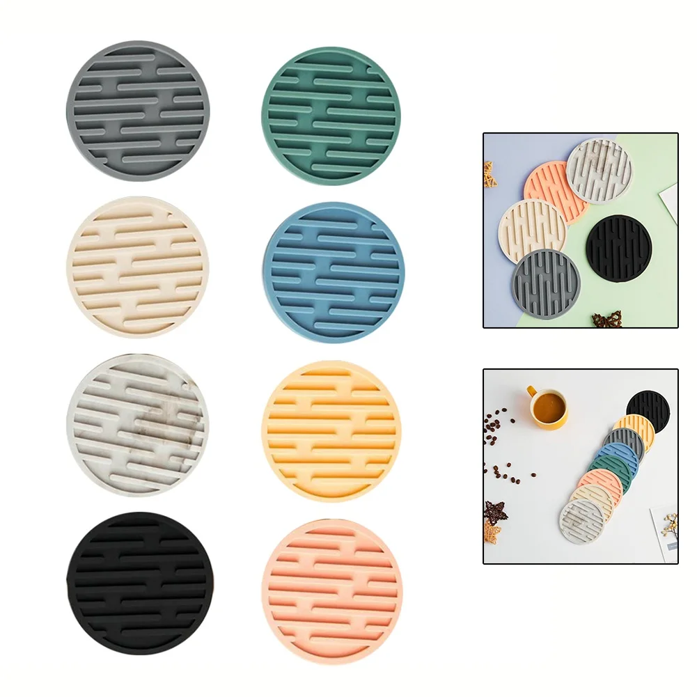 Coasters Tea Cup Mat Table Pad Round Silicone Heat Resistant Drink Coffee Mug Table Mat Drink Coffee Mug Glass Beverage Holder