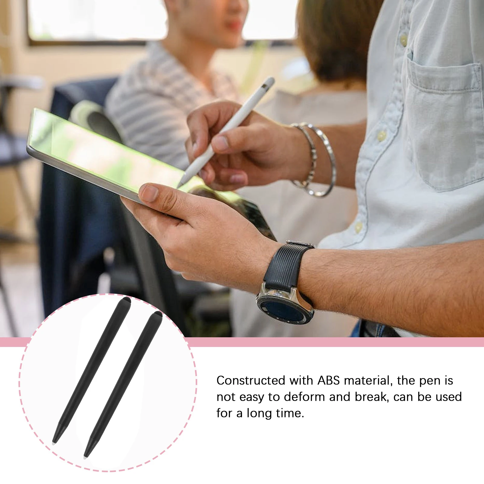 

2pcs Electronic Whiteboard Stylus Pens Dual Head High Sensitivity For Writing Drawing Portable Lightweight Universal Capacitive