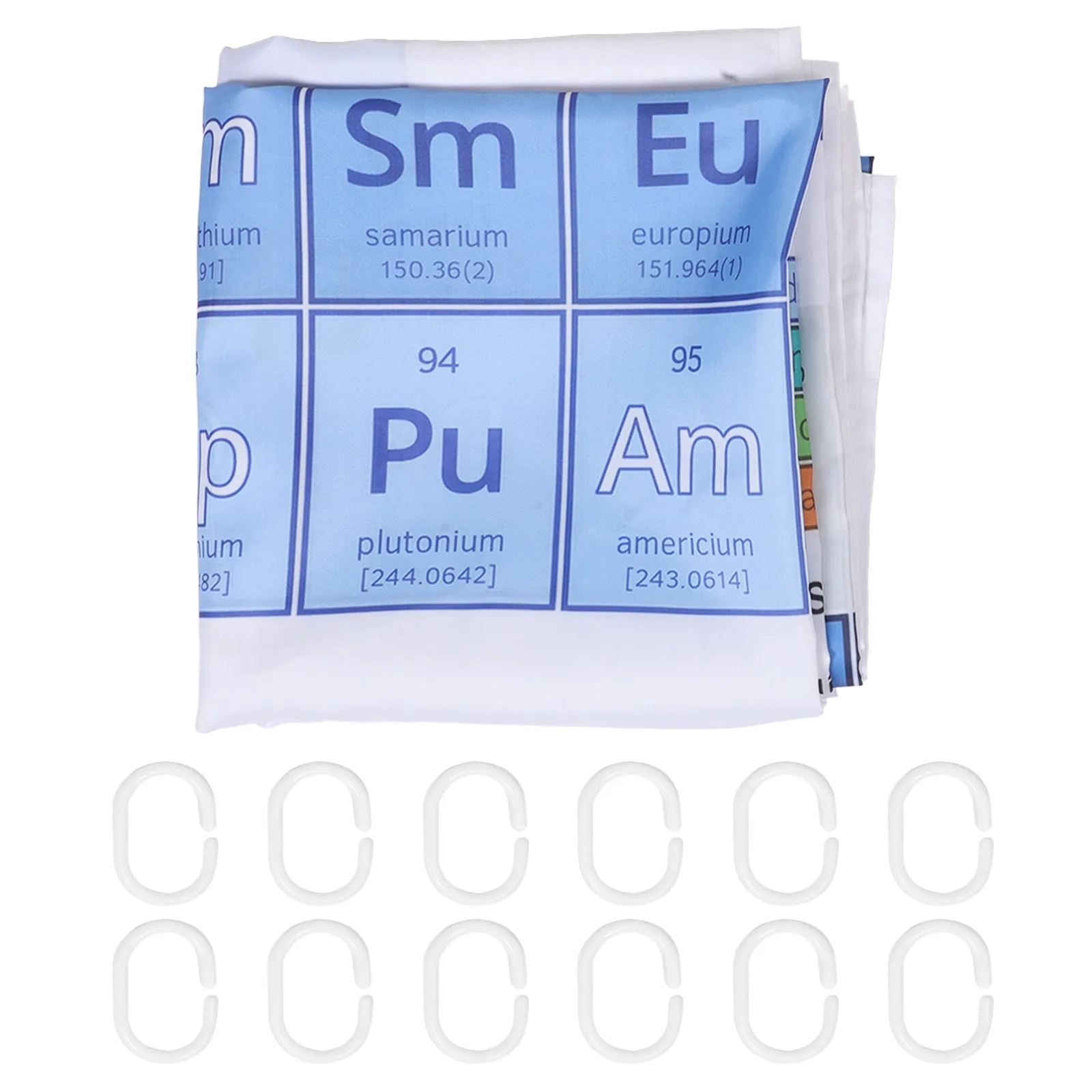 1Set Periodic Table Shower Curtain Waterproof Bathroom Curtain Premium Material Printed Design for Home Hotel Dorm Motel Decor
