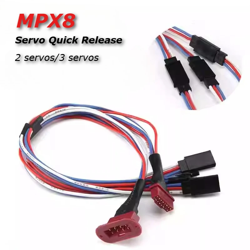 33CM MPX 8Pin Servo Extension Wire 20AWG Version For Fixed Wing RC Aircraft 2 3 Rudders Male/Female Plug Connector Silicone Line