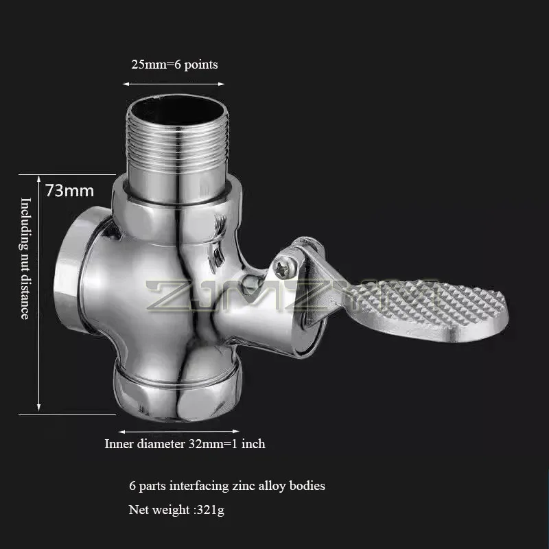 Toilet Foot Pedal Flush Valve Bathroom Squat Pan Flush Valves Copper Foot Pressing Type Urinal Flush Valve For Public Places