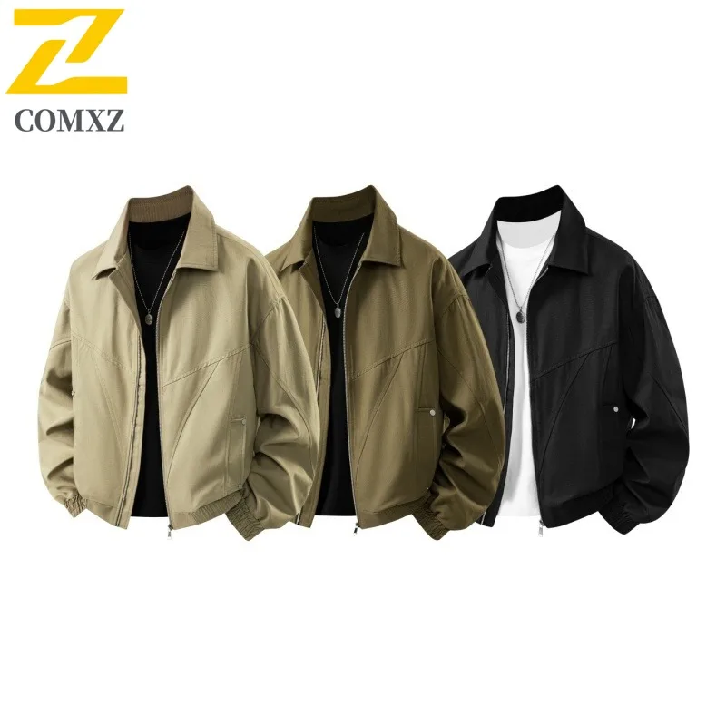 COMXZ Premium Men Jacket Korean Style Fashion Lightweight Coat Casual Daily Style Windproof Spring Autumn Garment