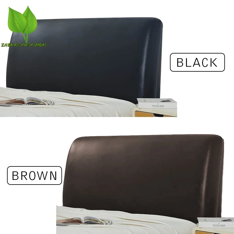 Imagem -03 - Impermeável Artificial pu Leather Headboard Cover Elástico All-inclusive Cabeça de Cama Costas Cabeceira Proteção contra Poeira Casa Hotel 100