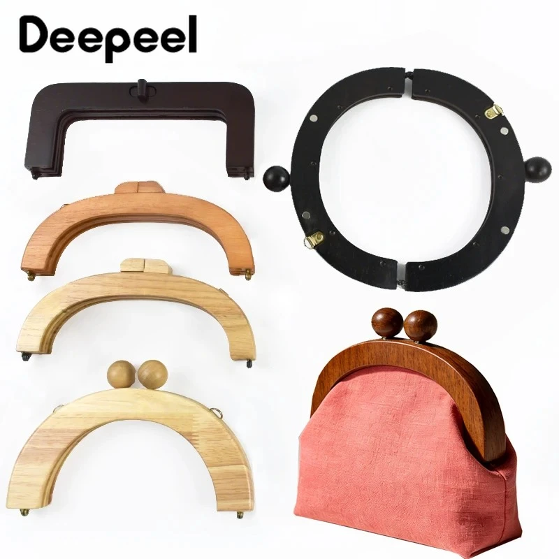 

Deepeel 1 шт. 20 см, цельная деревянная застежка-зажим для сумок, кошельков, рамка-застежка для сумок, детали и аксессуары для сумок ручной работы DIY