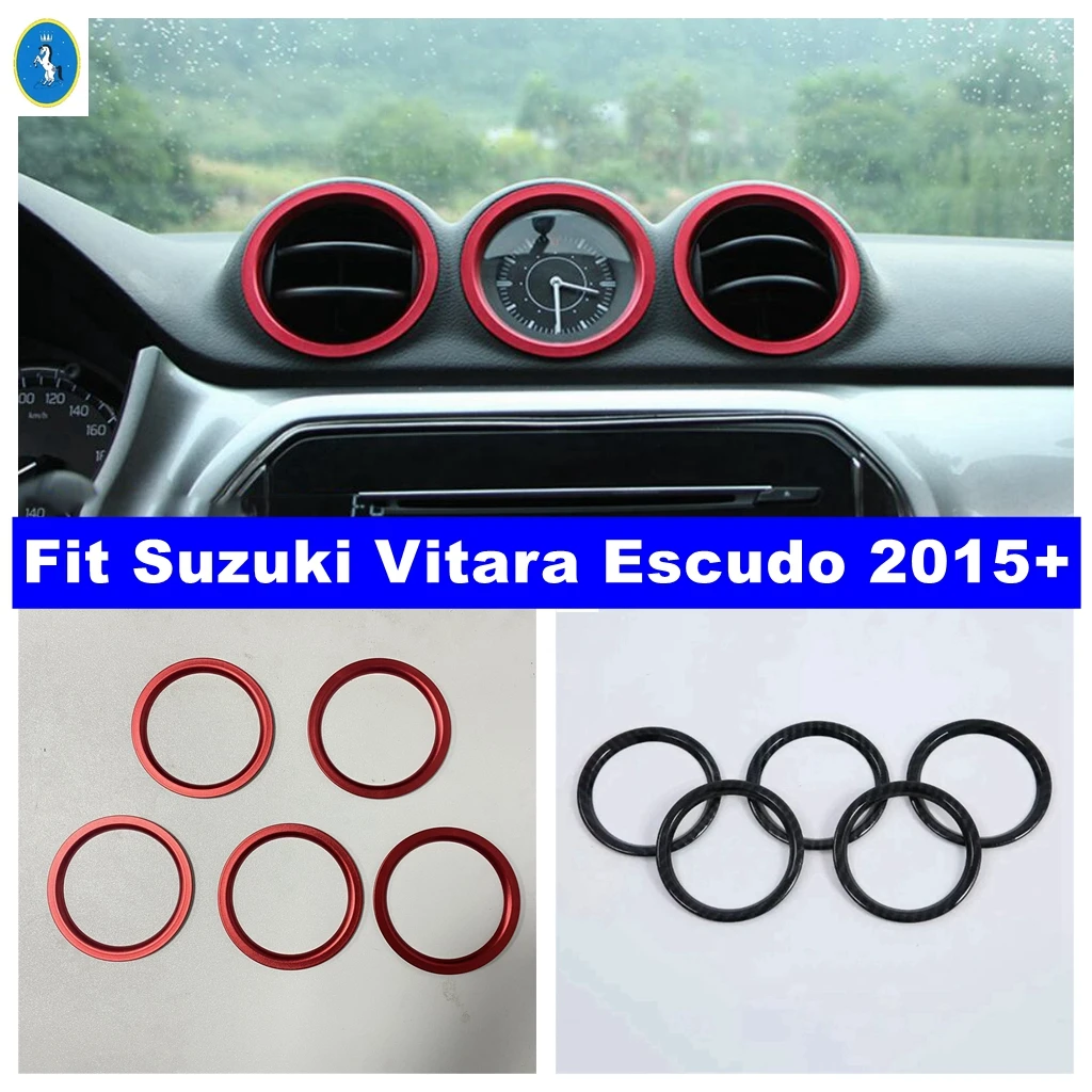 

Auto Central Dashboard Middle AC Air Conditioning Outlet Vent Ring Cover Trim Accessories For Suzuki Vitara Escudo 2015 - 2023