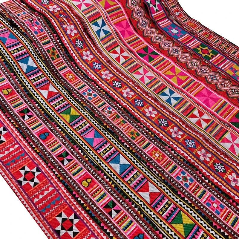 6.8m Jacquard Ribbon Ethnic Lace Trim Embroidered Woven Webbing Tape for Clothing Bag Sewing Fabric