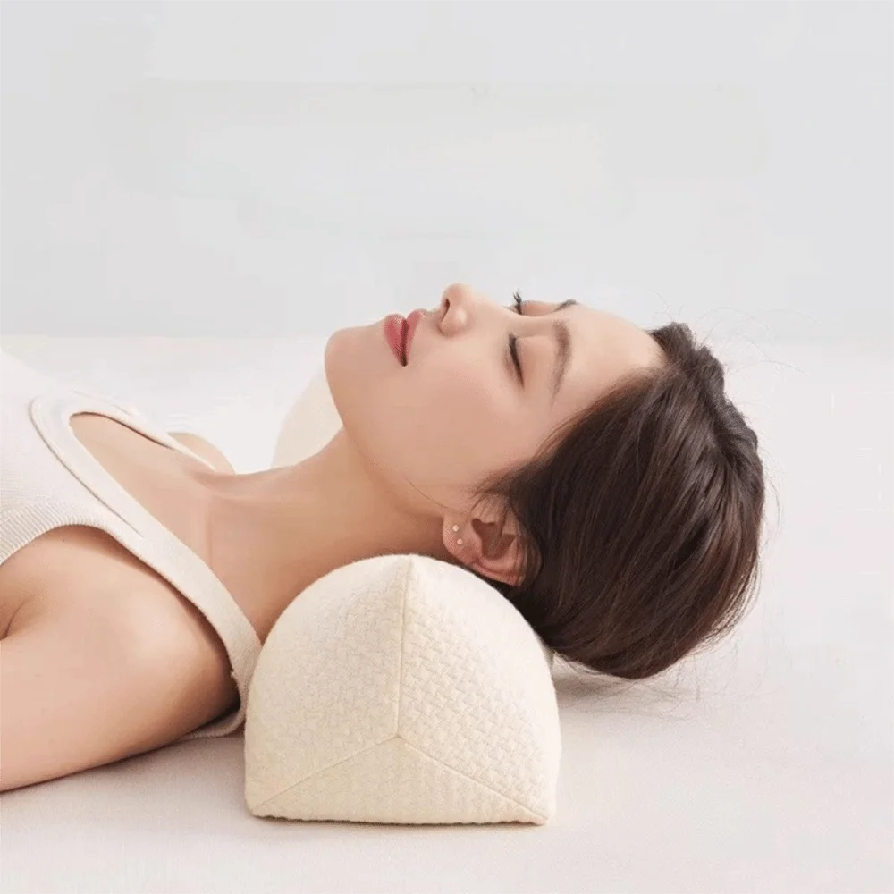 Breathable Buckwheat Husk Cervical Pillow Ergonomic Triangular/Cylindrical Cervical Support Pillow Detachable Long Strip