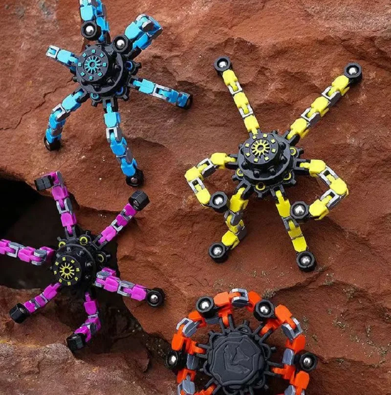 Kind DIY Metall transform ierbare sensorische Kreisel Roboter Zappeln Spinner Fingers pitze Stress abbau Verformung mechanisches Spielzeug für Jungen Erwachsenen