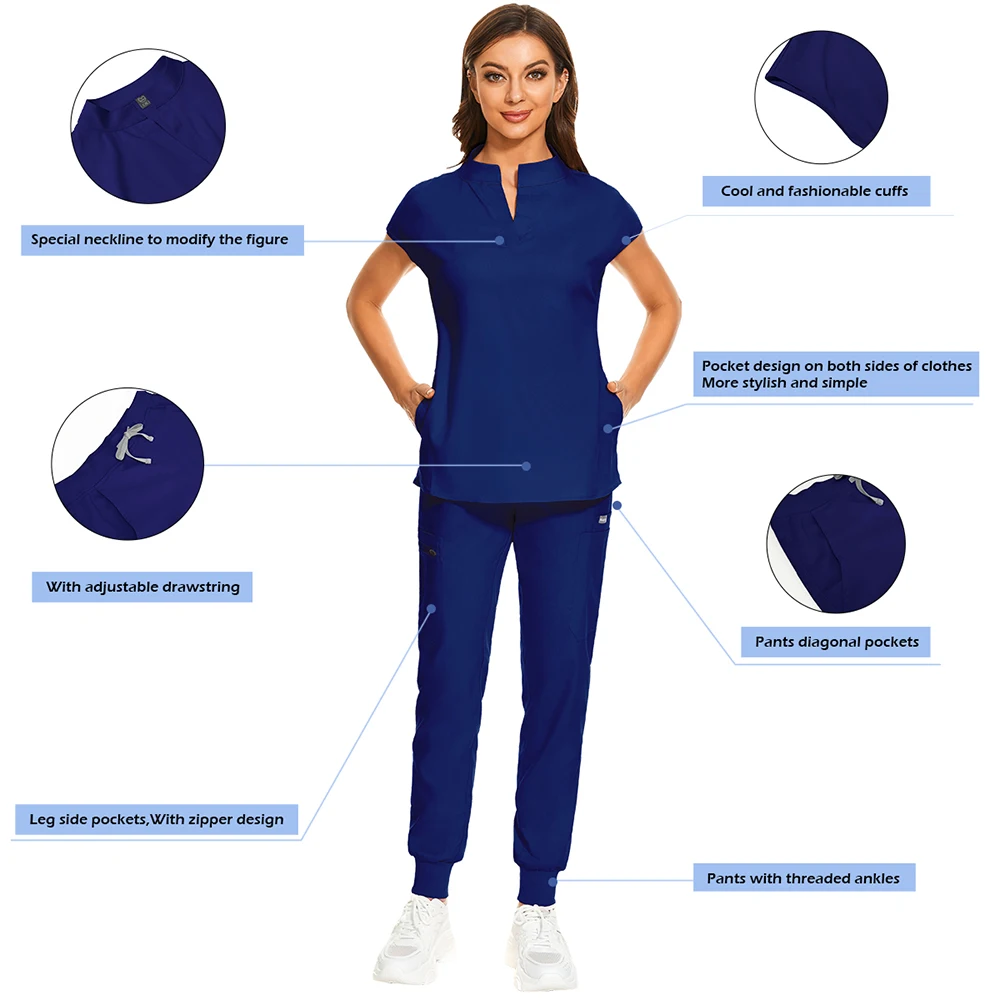 Dentist Uniform Beauty Salon Health Care WorkWear Wholesale Medical Suits for Women Hospital Surgical Sets Lab Clinical Uniforms