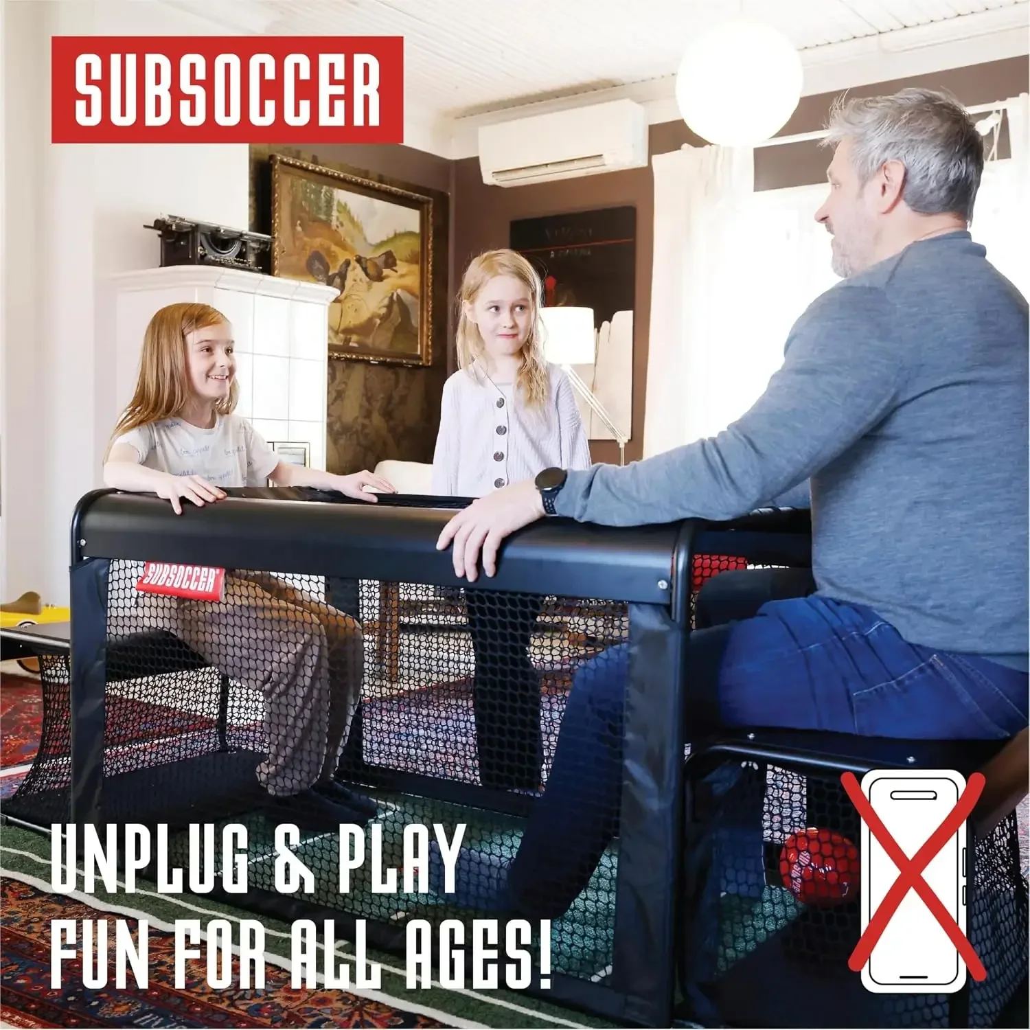 S3 Portable Bench Soccer Game Sturdy Indoor Outdoor Table Soccer Set with Benches and Ball, Easy Assembly Pack and Go Design for