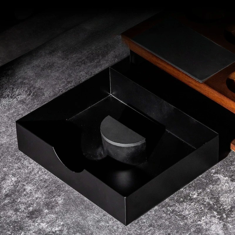 51/54/58/60mm Coffee Tamping Station - Angled Solid Wood with Drawer, Multi-Function Storage for Home Barista Tools